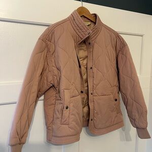 J2 Premium Quality Pink Quilted Button Snap Pockets Jacket Women’s Size L